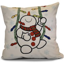 Simply Daisy 16" x 16" Winter Whimsy Geometric Print Pillow, Red