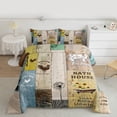 thumbnail image 2 of Rustic Windmill Farmhouse Bedding Set For Bedroom, Vintage Country Western Farm Cow Comforter Set King, Country Barn Door Wooden Plank Quilt Sunflower Butterfly Rooster Down Comforter Western Decor, 2 of 7