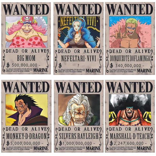 Decoración del hogar, 28,5*19,5 CM Anime Wanted Reward Anime Wanted Reward carteles pegatina de pared póster de papel características mejoradas