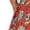 Red, variant on Women's Gypsy Skirt Pleated Mid Rise Spring Aline Button Casual Elastic Ankle Length Summer Elastic Waist Navy 4-6