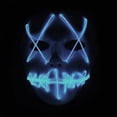 thumbnail image 4 of Gustave Scary Halloween LED Mask EL Grow Mask 3 Lighting Modes LED Light UP Creepy Face Mask for Halloween Costume Cosplay Party "Clear Blue", 4 of 13