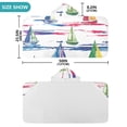 thumbnail image 4 of Yayeee Kids Hooded Towels Toddler Soft Absorbent Beach Bathing Wrap 50" x 23.5", Hand Drawn Sailboats, 4 of 5