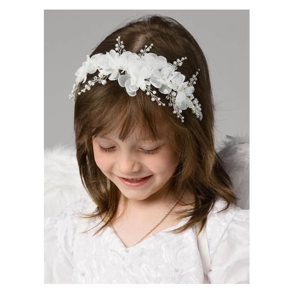 Flower Girl Headpiece for Wedding Headband for Girls flower girl crown communion headpiece for girls Princess Hair Accessories for Birthday Party