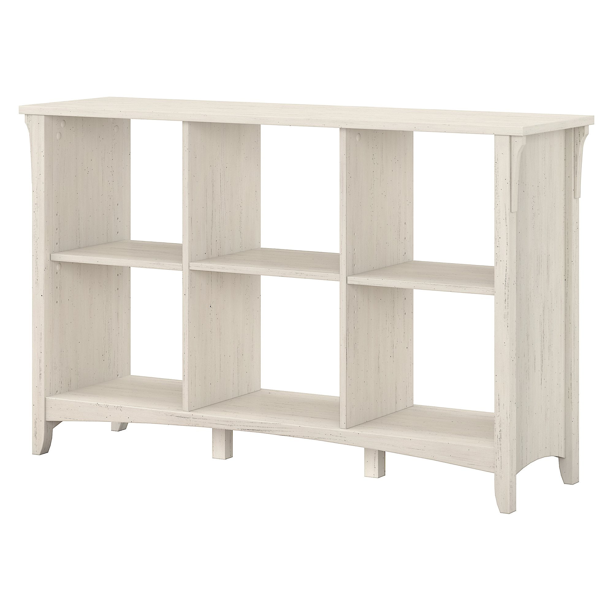 Bush Furniture Salinas Wood 6 Shelf Cube Organizer in Antique White