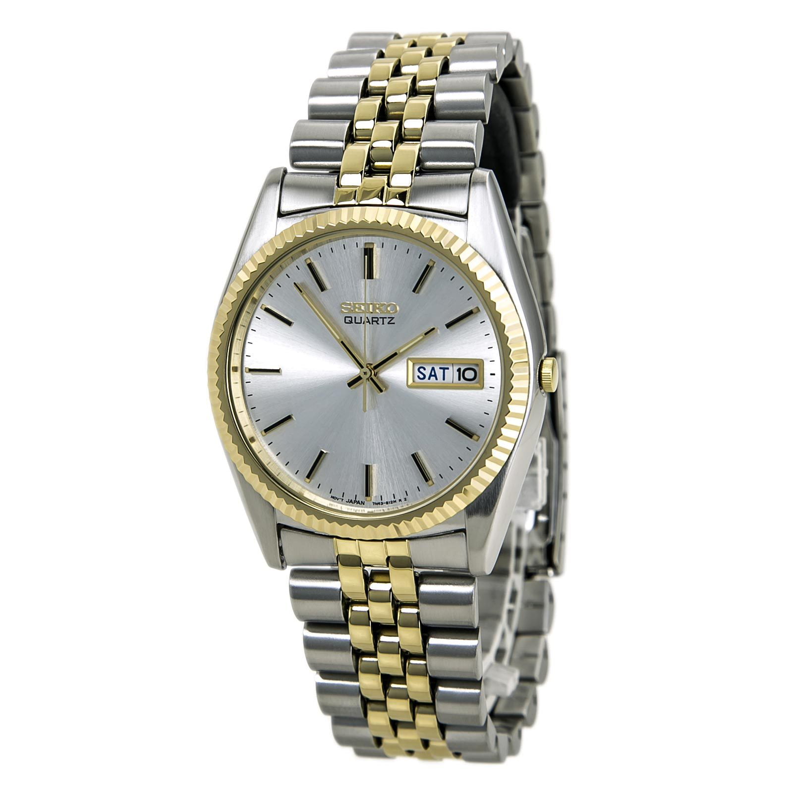 Seiko Men's Day/Date Dress Watch - Stainless and Gold Tone 