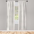 thumbnail image 3 of Ambesonne Flower Curtains, Simplistic Curly Floral Art, Pair of 28"x84", Ivory and Dark Eggshell, 3 of 5