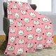 thumbnail image 3 of 1 pièce de couverture imprimée cochon de dessin animé mignon, couverture douce et confortable pour la sieste, pour voyage, canapé, lit, bureau, décoration de la maison, couverture cadeau d'anniversair, 3 of 3