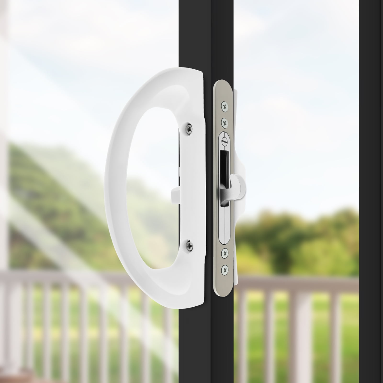 Sliding Patio Door Handle Set with Key Cylinder Mortise Style Sliding Glass Door Handle Aluminium Alloy Sliding Door Handle Lock Set for Patio Doors Sliding Doors