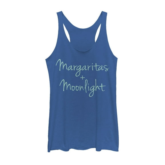 Women's CHIN UP Margaritas Moonlight  Racerback Tank Top Royal Blue Heather Medium