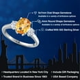 thumbnail image 2 of Gem Stone King 925 Sterling Silver Yellow Citrine and White Zirconia Engagement Ring for Women | 2.15 Cttw | Oval Checkerboard 9X7MM | Gemstone November Birthstone | Size 9, 2 of 6