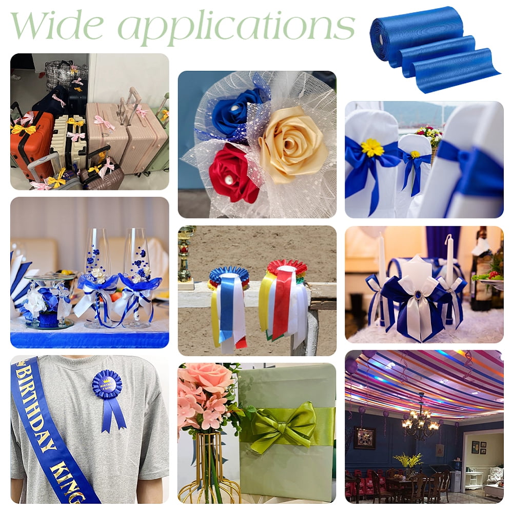 Polyester Satin Ribbon for Garment Accessories Gift Decoration Royal Blue 5-7/8 inch(149mm) 32.81 Yards(30m)/Roll DIY