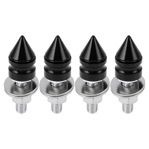 Tornillos de matrícula universales para motocicleta M6 de Unique Bargains, cubiertas de 45 mm, kit de tornos de matrícula antirrobo de aleación de aluminio negro, 4 piezas