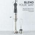 thumbnail image 4 of Dash Chef Series Immersion 5 Speed Stick Blender - Stainless Steel Blades -Whisk Attachment, Grey, 4 of 5