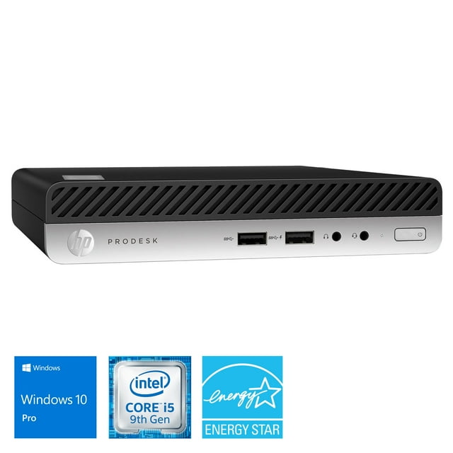 HP ProDesk 400 G5 Mini PC, Intel Core i5-9500T Upto 3.7GHz, 32GB RAM, 1TB NVMe SSD, HDMI, DisplayPort, Wi-Fi, Bluetooth, Windows 10 Pro