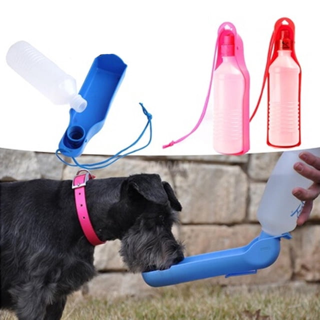 Xihbxyly Botella de Agua para Perros, Portátil, de 500 Ml, con Dispensador de Plástico Ligero, Práctico Comedero de Viaje, Ideal para Aventuras Al Aire Libre, Ideal para Mascotas, Apta para Lavavajil