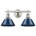 thumbnail image 1 of Beaumont Lane 2 Light Steel Vanity Light in Pewter and Navy Blue, 1 of 2