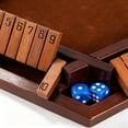 thumbnail image 4 of Wooden Shut The Box Dice Game for 2-6 Players, Classic Tabletop Pub Board Game Family Math Games, Pine Wood Portable Game for Parties & Gatherings, 4 of 7