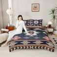 thumbnail image 4 of Homewish Western Boho Aztec Bedding Comforter Set for Men, Rustic Mandala Hippie Twin Comforter Sets, Navy Brown Abstract Reversible Bedding Set, Super Cozy Room Decor, 2 Pieces, 4 of 8