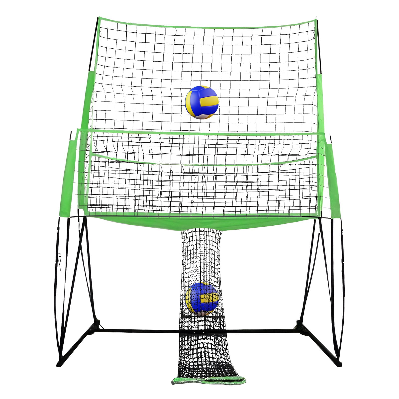 ToppiJoy 8*11ft Volleyball Training Equipment Net, Volleyball Spike Trainer for Indoor and Outdoor, 4 Adjustable Heights & Portable Carry Bag for Team and Solo Training(Green)