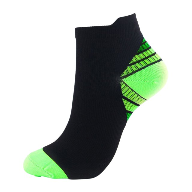Bellella Compression Socks Ankle Support Sports Sock Moisture Wicking Men Soft Low Cut Ladies Comfy Color Block Universal Green S/M