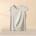 thumbnail image 2 of Molidfa Women's Crew Neck Short Sleeve Soft Fabric Regular Fit Solid Classic T-Shirt Summer Casual Everyday, 2 of 5