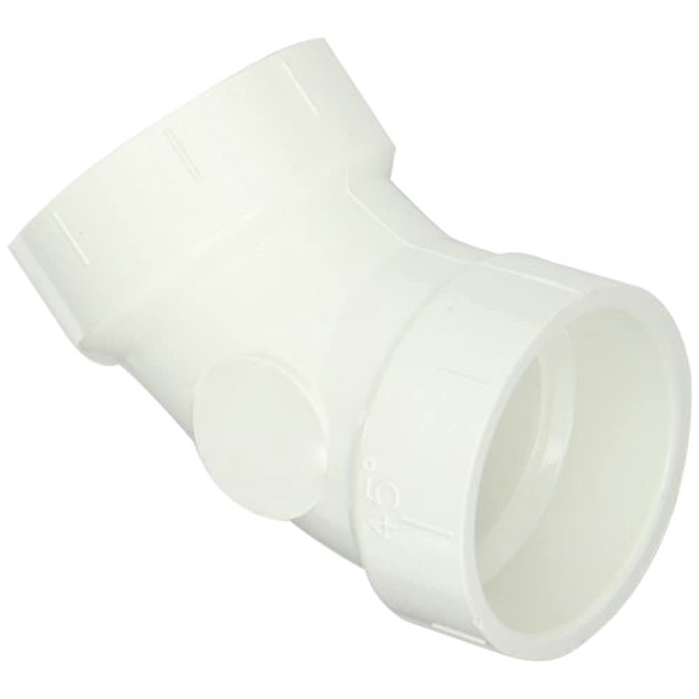 Spears P321 Series PVC DWV Pipe Fitting, 1/8 Bend, Elbow, 11/2" Hub