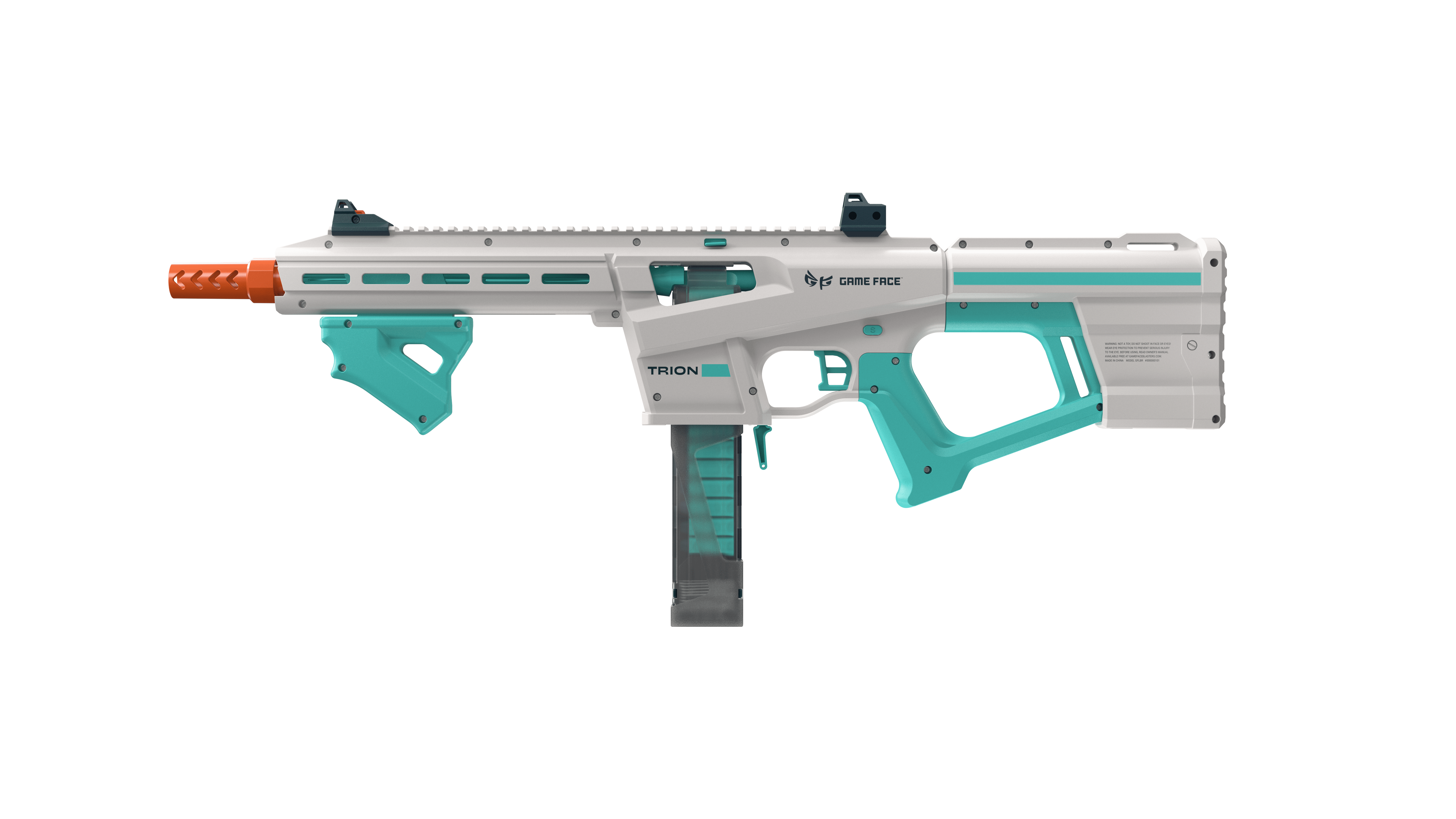 Game Face Trion Competition Foam Dart Blaster, up to 200 FPS, 15 Darts, Ages 14+, Blue