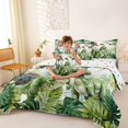 thumbnail image 4 of Homewish Cartoon Dinosaur 7-Piece King Bedding,Green Plants King Bed in a Bag,Jungle Wildlife Decor,Polkadot Reversible, 4 of 8