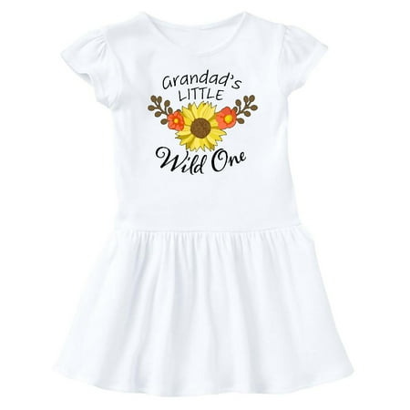 

Inktastic Grandad s Little Wild 1 with Beautiful Sunflower Gift Baby Girl Dress