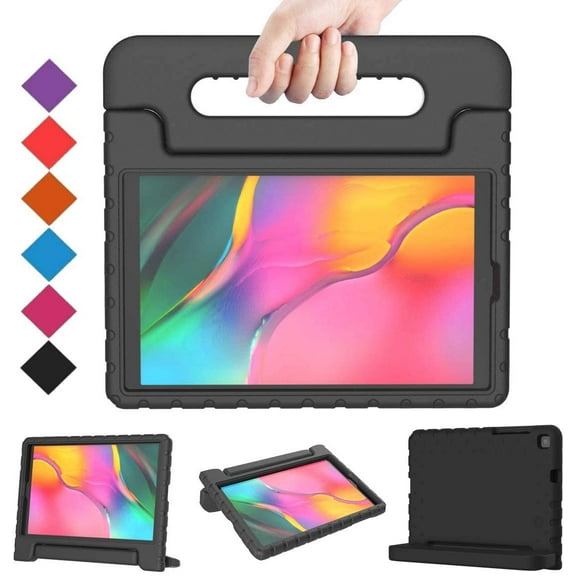 Golden Sheeps Kid Friendly Case Compatible for Samsung Galaxy Tab A 8.0 2019 Model SM-T290 /SM-T295 Shockproof Ultra Light Weight Convertible Handle Stand Cover (Black)