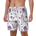 thumbnail image 2 of Uemuo Lavender Flowers Pattern Mens Swim Trunks Quick Dry Board Shorts with Mesh Lining, Stretch Beach Shorts Quick Dry No-Chafing Board Shorts-3X-Large, 2 of 9