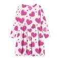 thumbnail image 4 of FAHXNVB Girl Valentine's Day Long Sleeve Dresses Comfortable Lovely Hearts Print Crewneck Dress Stretchy Twirly Casual Dress 4-14 Years, 4 of 4