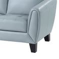 thumbnail image 4 of Benjara Sofy 61 Inch Loveseat, Aqua Blue Top Grain and Faux Leather, Solid Wood-Color:Aqua BlueMaterial, 4 of 5