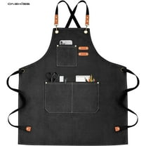ONEKISS Apron for Men Women Canvas Aprons with 3 Pockets Cross Back Resistant Work Apron for Cooking