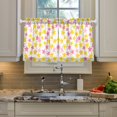 thumbnail image 2 of Yayeee Kitchen Curtains Tier Pair Light Filtering 27"x36" Rod Pocket Short Cafe Window Panel, White Stars Pattern, 2 of 7