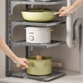 thumbnail image 4 of Under-Sink Kitchen Organizer: 3-Tier Square Carbon Steel Storage Rack with Waterproof Design, Heavy-Duty Thickened Construction for Pots, Utensils & Kitchenware, Space-Saving Multifunctional Cabinet, 4 of 6