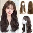 thumbnail image 3 of RYGRZJ S716 Lin Jaune Air Bangs Perruque Cheveux Longs Bouclés Duveteux Visage Sh, 3 of 4