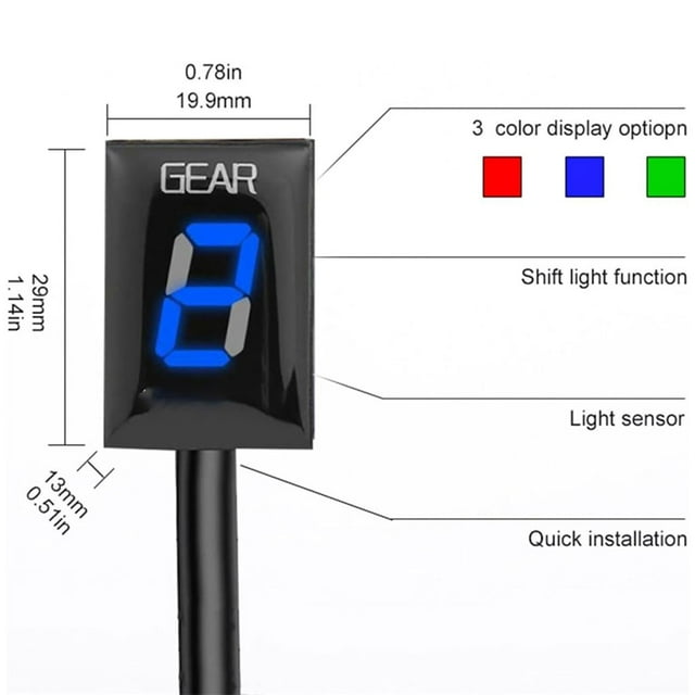 VONKY Speed Gear Indicator Motorcycle Gear Display Gear Indicator Gear Motorcycle green 1Set