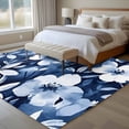 thumbnail image 4 of 6'x9' Area Rugs, Navy Blue Spring Floral Indoor Outdoor Area Rug for Living Room Bedroom, Summer Flowers Abstract Art Washable Bathroom Rugs Kitchen Floor Carpet Mats Home Decor Aesthetic, 4 of 8
