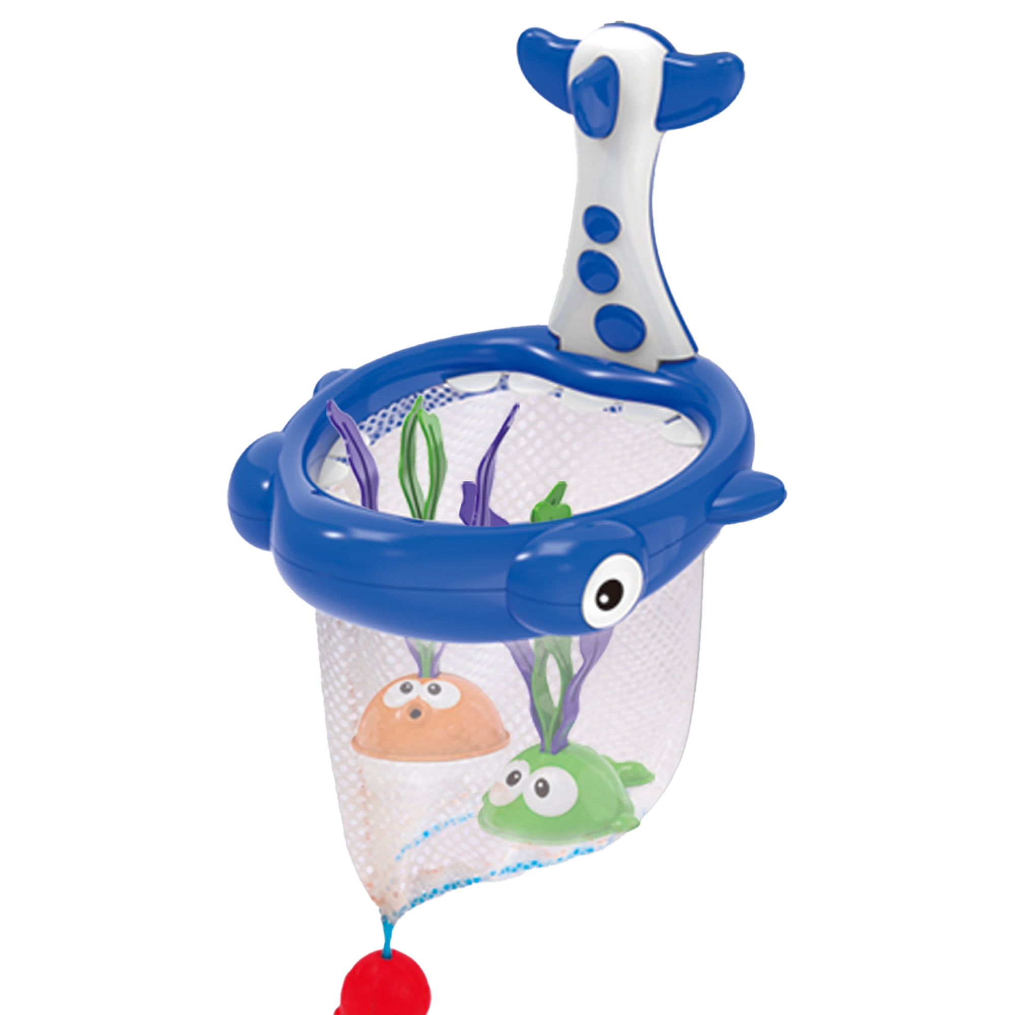 Scooba Duck: Net The Fish Water Game - 4pc Bath & Pool Toy, Shark-Themed Catch Net, 3 Adorable Fish Friends, 2-Way Play: Basketball & Fishing, Kids 3+