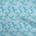 thumbnail image 1 of oneOone Cotton Poplin Light Blue Fabric Tropical Craft Projects Decor Fabric Printed By The Yard 42 Inch Wide, 1 of 4