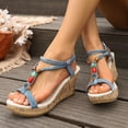thumbnail image 2 of Dakaela Women Espadrille Wedge Sandals Fashion Casual Open Toe Platform Sandal Ankle Strap Bohemian Summer Dressy Walking Shoes Size 6-10, 2 of 9