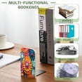 thumbnail image 6 of Bookends 1 Pair Non-Skid Bookend Wood Bookends for Shelves Book Stand for CDs - Colorful Paper Quilled Flowers in Various Sizes And Shapes, 6 of 7