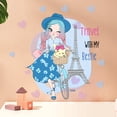 thumbnail image 2 of Adhesivos de pared con dibujos animados para niña, bicicleta con gato y torre Eiffel, 2 of 4