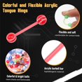 thumbnail image 2 of PinesC 2025New style 100Pcs 14G Acrylic Tongue Rings, Multi Color Assortment Flexible Tongue Rings Barbells Mix Piercing, 2 of 5