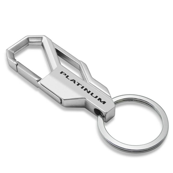 iPick Image for Ford F-150 Platinum Silver Carabiner-style Snap Hook Metal Key Chain, Official Licensed