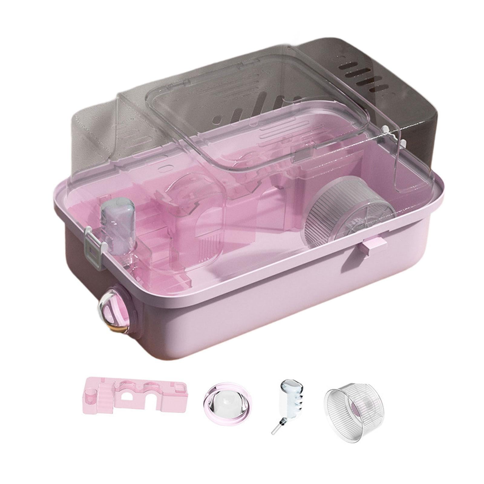 balikha Hamster Cage 2 Layers of Multi -purpose with Apparent Surface Living Space of Small Animal Cages for Small Animals Mice Rat pink
