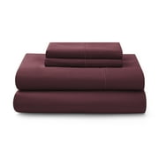 Better Homes & Gardens 400 Thread Count Hygro Cotton Bed Sheet Set, Full, Burgundy