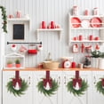 thumbnail image 2 of 10.6Inch Small Christmas Wreaths for Kitchen Cabinet,Artificial Christmas French Pine Wreath with Red Black Plaid Bow for Home Decor, 2 of 4