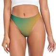 thumbnail image 1 of Fotbe Orange To Teal Gradient Tanga Sin Costuras para Mujer con Estampado – Panties Invisibles, Transpirables y Cómodos para Uso Diario-X-Small, 1 of 6